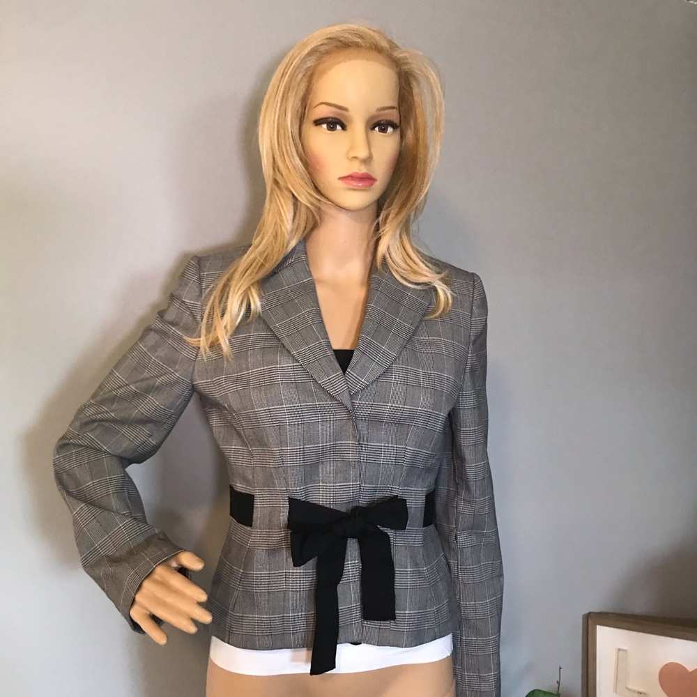 Isabella DeMarco plaid blazer shawl neck Sz. 4